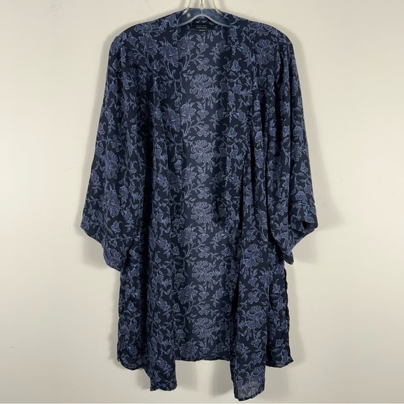 ❤️ Tahari Floral Navy Kimono Robe L-XL - Picture 1 of 10